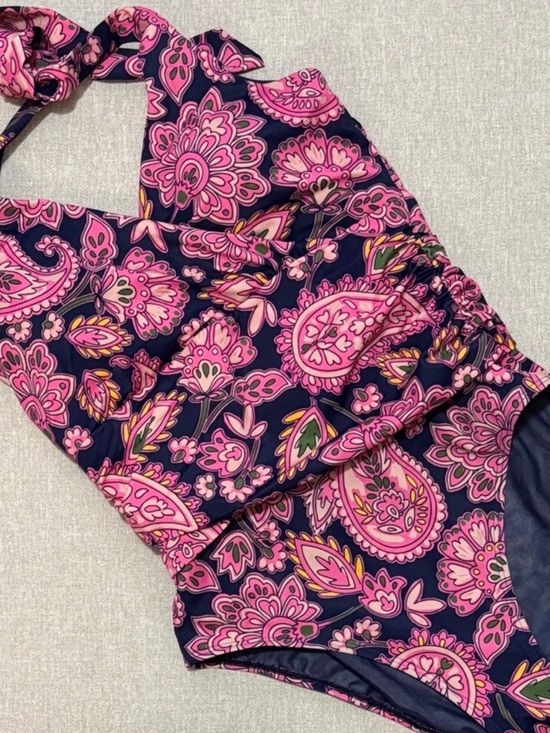 Boden Other - Gorgeous BODEN One Piece SwimSuit-Sz 8R-Ties at Neck-V Neck Wrap Front-Pinks-EUC